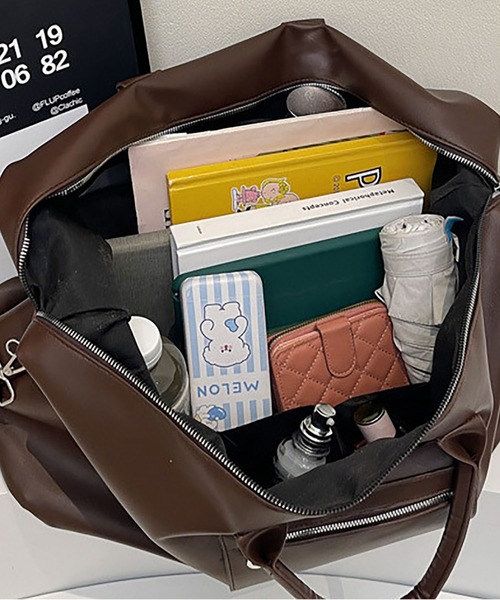 LA VORAGINE（ラ ヴォラジネ）の「2WAY外ポケット　大容量ボストンバッグ/旅行バッグ（ボストンバッグ・レディース・ブラウン/グレー/ブラック・FREE）」の19枚目の写真