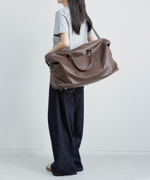 LA VORAGINE（ラ ヴォラジネ）の「2WAY外ポケット　大容量ボストンバッグ/旅行バッグ（ボストンバッグ・レディース・ブラウン/グレー/ブラック・FREE）」の21枚目の写真