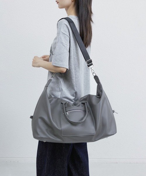 LA VORAGINE（ラ ヴォラジネ）の「2WAY外ポケット　大容量ボストンバッグ/旅行バッグ（ボストンバッグ・レディース・ブラウン/グレー/ブラック・FREE）」の22枚目の写真