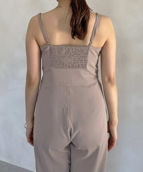 Thevon（ゼボン）の「スクエアネックキャミサロペット（つなぎ/オールインワン・レディース・ブラック/ベージュ・M）」の15枚目の写真