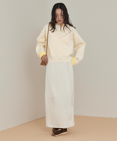 miette（ミエット）の「バイカラーデザインニットカーディガン（カーディガン/ボレロ・レディース・アイボリー/グレー/ブラウン/レッド/ネイビー/ライトグレー/ライトピンク・S/M）」の8枚目の写真