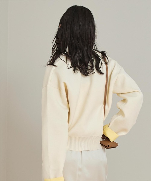 バイカラーデザインニットカーディガン（カーディガン/ボレロ