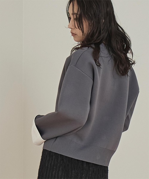 miette（ミエット）の「バイカラーデザインニットカーディガン（カーディガン/ボレロ・レディース・アイボリー/グレー/ブラウン/レッド/ネイビー/ライトグレー/ライトピンク・S/M）」の18枚目の写真