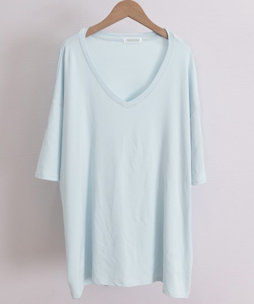 Miniministore(ミニミニストア)の「ビッグtシャツレディース無地半袖Tシャツ(Tシャツ/カットソー・レディース・グレー/ブラック/サックスブルー/ホワイト/イエロー・L/M)」の10枚目の写真