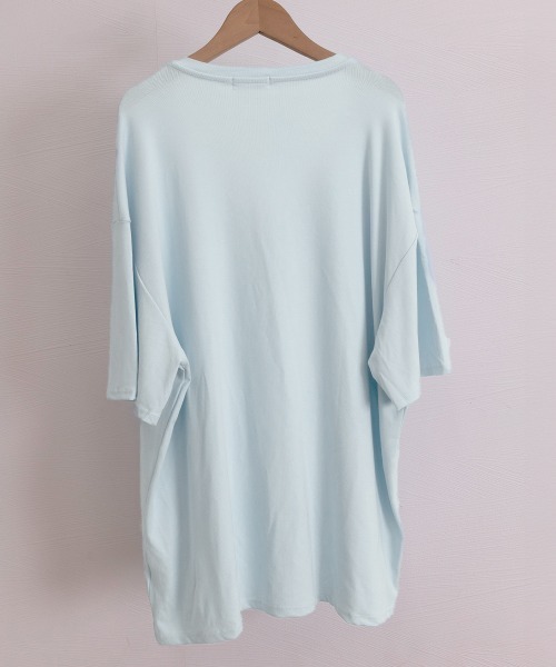 Miniministore(ミニミニストア)の「ビッグtシャツレディース無地半袖Tシャツ(Tシャツ/カットソー・レディース・グレー/ブラック/サックスブルー/ホワイト/イエロー・L/M)」の9枚目の写真