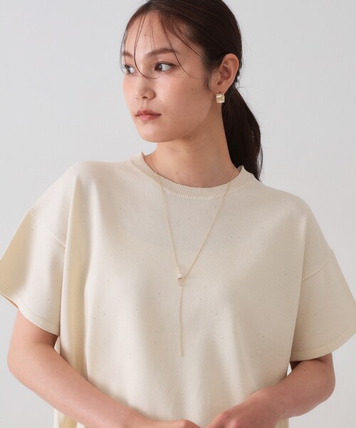 OPAQUE.CLIP（オペークドットクリップ）の「ニュアンスビジューバー×フェイクパールスライドネックレス（ネックレス・レディース・ゴールド/シルバー・00）」の9枚目の写真