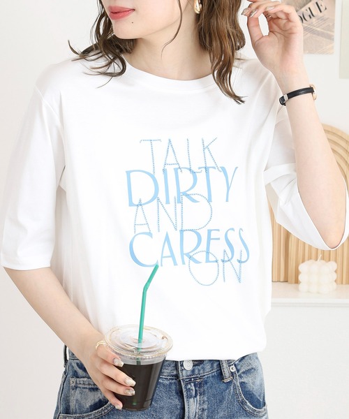 BRODIAEA 立体刺繍ロゴ半袖Tシャツ