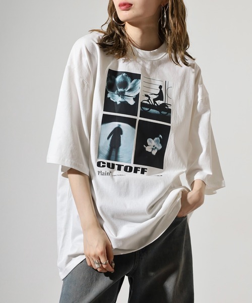 boohoo フローラルフォトグラフィックTシャツ DIGITAL-PRINT FLORAL OVERSIZED T-SHIRT デジタルプリント