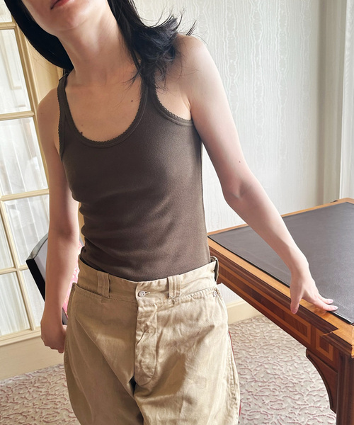 EDIT. FOR LULU（エディットフォールル）の「petiteLULU ピコキャミソール（キャミソール・レディース・ホワイト/カーキ・FREE）」の11枚目の写真