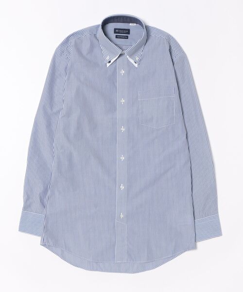 TOKYO SHIRTS(トウキョウシャツ)の「【超形態安定】 形態安定ノンアイロン ボタンダウン 長袖ビジネスワイシャツ(ビジネスシャツ・メンズ・ネイビー・首回り37cm-裄丈80cm/首回り37cm-裄丈84cm/首回り39cm-裄丈80cm/首回り39cm-裄丈84cm/首回り41cm-裄丈82cm/首回り41cm-裄丈86cm/首回り42cm-裄丈82cm/首回り42cm-裄丈86cm/首回り43cm-裄丈82cm/首回り43cm-裄丈86cm)」の6枚目の写真