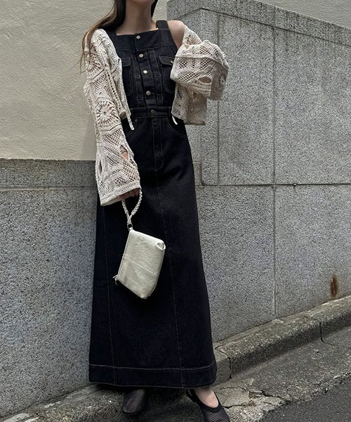 WILLFULLY(ウィルフリー)の「denim square neck no sleeve OP(ワンピース・レディース・インディゴブルー/ブラック・S/M)」の15枚目の写真