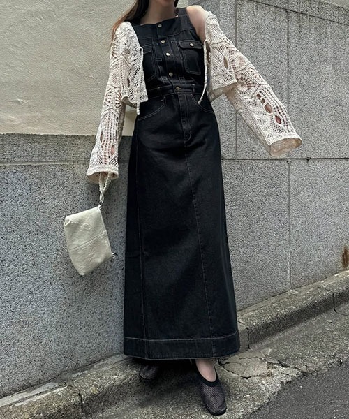 WILLFULLY(ウィルフリー)の「denim square neck no sleeve OP(ワンピース・レディース・インディゴブルー/ブラック・S/M)」の18枚目の写真
