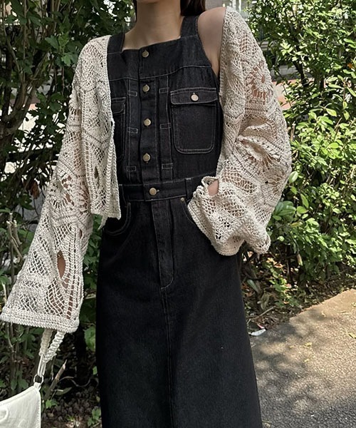 WILLFULLY(ウィルフリー)の「denim square neck no sleeve OP(ワンピース・レディース・インディゴブルー/ブラック・S/M)」の19枚目の写真