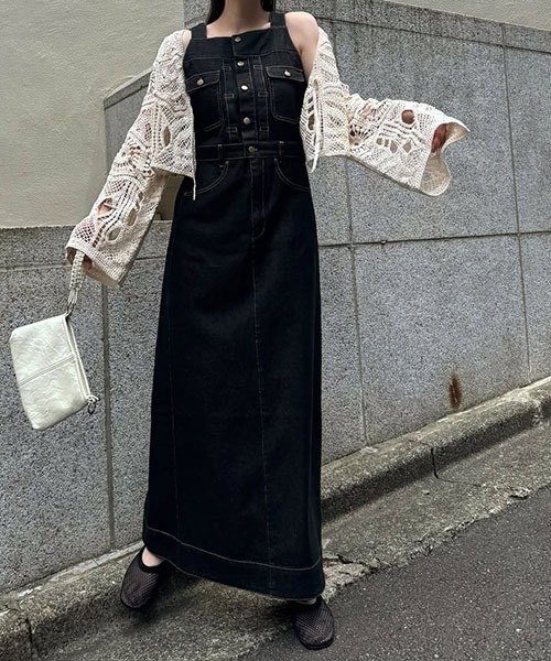 WILLFULLY(ウィルフリー)の「denim square neck no sleeve OP(ワンピース・レディース・インディゴブルー/ブラック・S/M)」の21枚目の写真