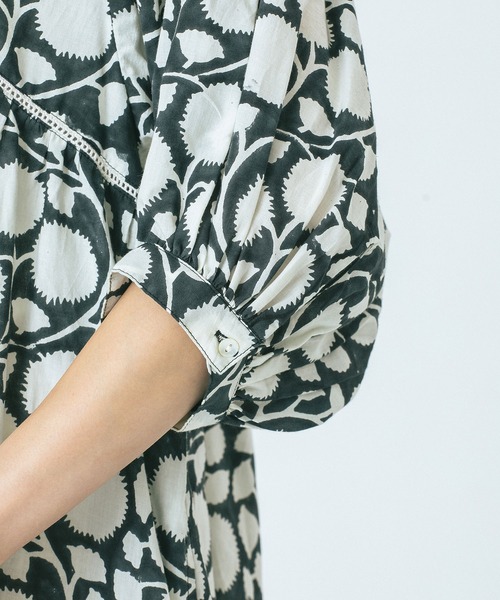 HLAADA（フラーダ）の「(HLAADA for ROSEBUD)BLOCK PRINT SMOCK OP（ワンピース・レディース・ブラック/ブルー/ブラウン・ONE SIZE）」の20枚目の写真