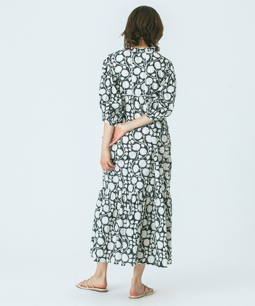 HLAADA（フラーダ）の「(HLAADA for ROSEBUD)BLOCK PRINT SMOCK OP（ワンピース・レディース・ブラック/ブルー/ブラウン・ONE SIZE）」の10枚目の写真