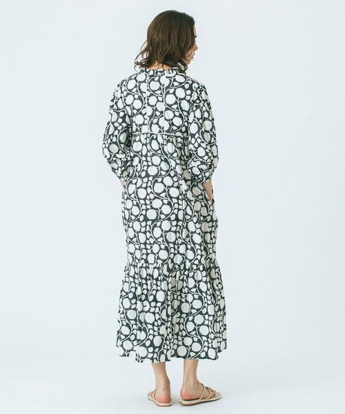 HLAADA（フラーダ）の「(HLAADA for ROSEBUD)BLOCK PRINT SMOCK OP（ワンピース・レディース・ブラック/ブルー/ブラウン・ONE SIZE）」の11枚目の写真