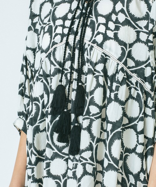 HLAADA（フラーダ）の「(HLAADA for ROSEBUD)BLOCK PRINT SMOCK OP（ワンピース・レディース・ブラック/ブルー/ブラウン・ONE SIZE）」の15枚目の写真