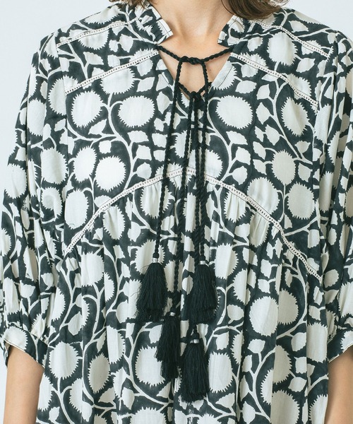 HLAADA（フラーダ）の「(HLAADA for ROSEBUD)BLOCK PRINT SMOCK OP（ワンピース・レディース・ブラック/ブルー/ブラウン・ONE SIZE）」の16枚目の写真