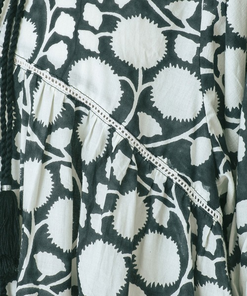 HLAADA（フラーダ）の「(HLAADA for ROSEBUD)BLOCK PRINT SMOCK OP（ワンピース・レディース・ブラック/ブルー/ブラウン・ONE SIZE）」の17枚目の写真