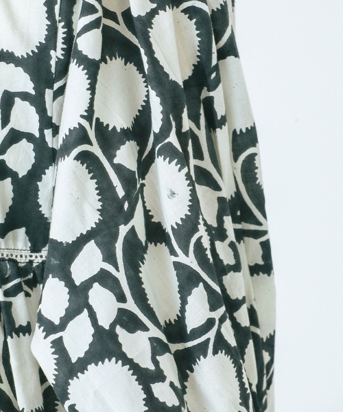 HLAADA（フラーダ）の「(HLAADA for ROSEBUD)BLOCK PRINT SMOCK OP（ワンピース・レディース・ブラック/ブルー/ブラウン・ONE SIZE）」の19枚目の写真