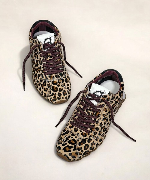 ASH/アッシュ【KILL BILL】軽量レオパード柄フラットローカットスニーカーアニマル柄 ブラウン 3cmヒール