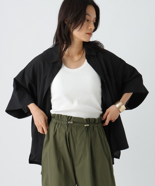 Elura（エルーラ）の「アイロンいらず5分袖ドライシャツ / 579965（シャツ/ブラウス・レディース・ダークブラウン/ライトピンク/ブラック/オフホワイト・FREE）」の12枚目の写真