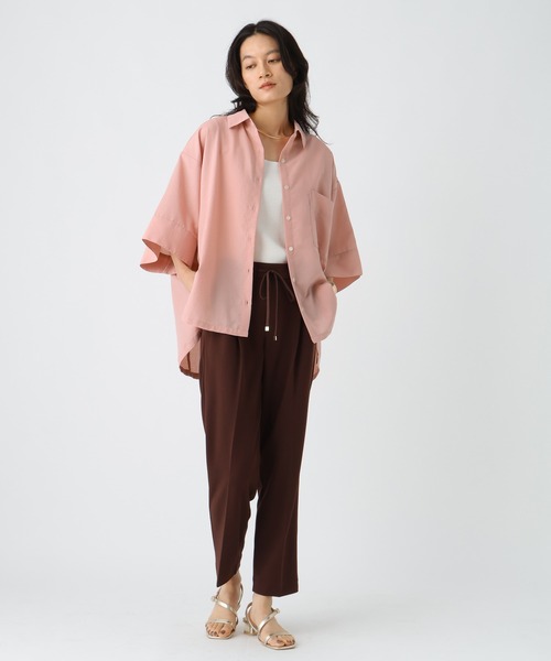 Elura（エルーラ）の「アイロンいらず5分袖ドライシャツ / 579965（シャツ/ブラウス・レディース・ダークブラウン/ライトピンク/ブラック/オフホワイト・FREE）」の17枚目の写真