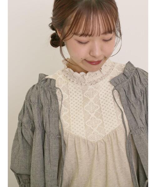 Samansa Mos2(サマンサ モスモス)の「【接触冷感】スタンドネックシャーリングノースリーブ(Tシャツ/カットソー・レディース・オフホワイト/ブラック/ベージュ・F)」の3枚目の写真