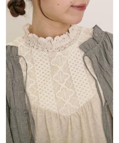 Samansa Mos2(サマンサ モスモス)の「【接触冷感】スタンドネックシャーリングノースリーブ(Tシャツ/カットソー・レディース・オフホワイト/ブラック/ベージュ・F)」の4枚目の写真