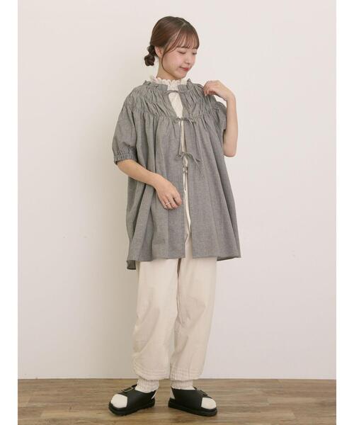 Samansa Mos2(サマンサ モスモス)の「【接触冷感】スタンドネックシャーリングノースリーブ(Tシャツ/カットソー・レディース・オフホワイト/ブラック/ベージュ・F)」の7枚目の写真