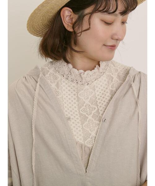 Samansa Mos2(サマンサ モスモス)の「【接触冷感】スタンドネックシャーリングノースリーブ(Tシャツ/カットソー・レディース・オフホワイト/ブラック/ベージュ・F)」の8枚目の写真