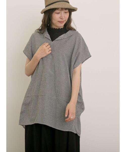 Samansa Mos2(サマンサ モスモス)の「【接触冷感】スタンドネックシャーリングノースリーブ(Tシャツ/カットソー・レディース・オフホワイト/ブラック/ベージュ・F)」の14枚目の写真