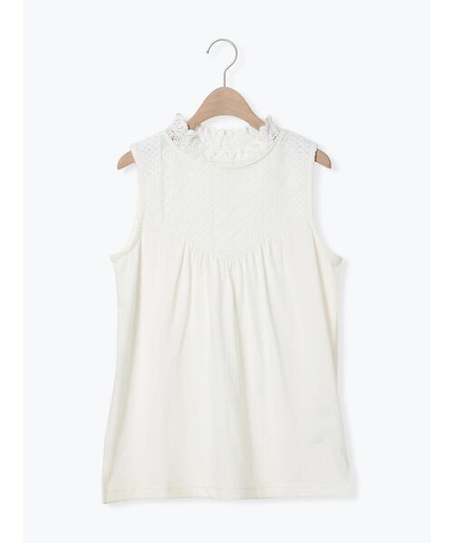 Samansa Mos2(サマンサ モスモス)の「【接触冷感】スタンドネックシャーリングノースリーブ(Tシャツ/カットソー・レディース・オフホワイト/ブラック/ベージュ・F)」の16枚目の写真