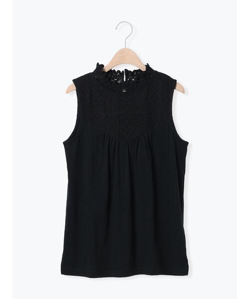 Samansa Mos2(サマンサ モスモス)の「【接触冷感】スタンドネックシャーリングノースリーブ(Tシャツ/カットソー・レディース・オフホワイト/ブラック/ベージュ・F)」の17枚目の写真