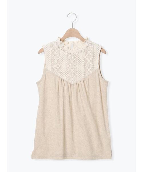 Samansa Mos2(サマンサ モスモス)の「【接触冷感】スタンドネックシャーリングノースリーブ(Tシャツ/カットソー・レディース・オフホワイト/ブラック/ベージュ・F)」の18枚目の写真