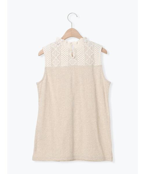 Samansa Mos2(サマンサ モスモス)の「【接触冷感】スタンドネックシャーリングノースリーブ(Tシャツ/カットソー・レディース・オフホワイト/ブラック/ベージュ・F)」の19枚目の写真