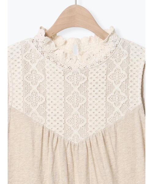 Samansa Mos2(サマンサ モスモス)の「【接触冷感】スタンドネックシャーリングノースリーブ(Tシャツ/カットソー・レディース・オフホワイト/ブラック/ベージュ・F)」の20枚目の写真