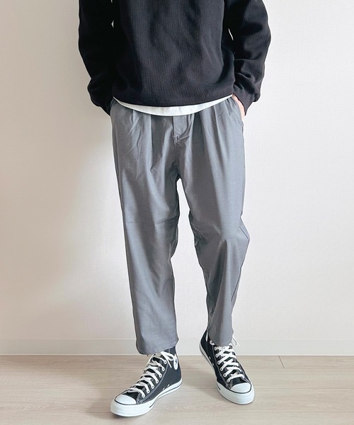 セール】スラックス シェフパンツ アンクル丈 メンズ シワになりにくい