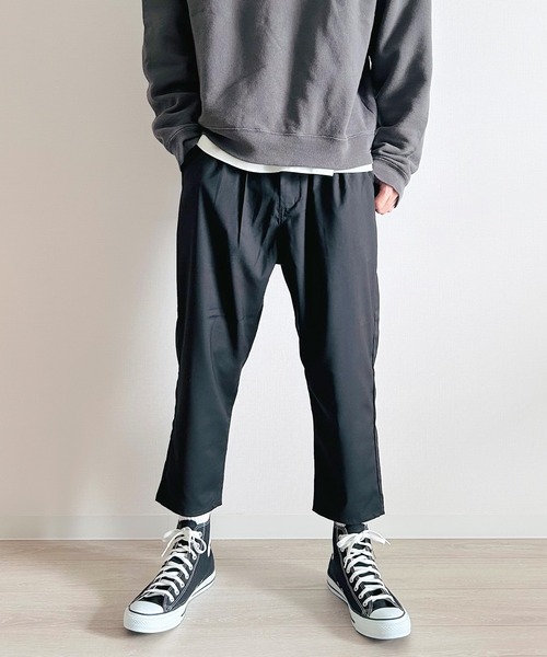 セール】スラックス シェフパンツ アンクル丈 メンズ シワになりにくい