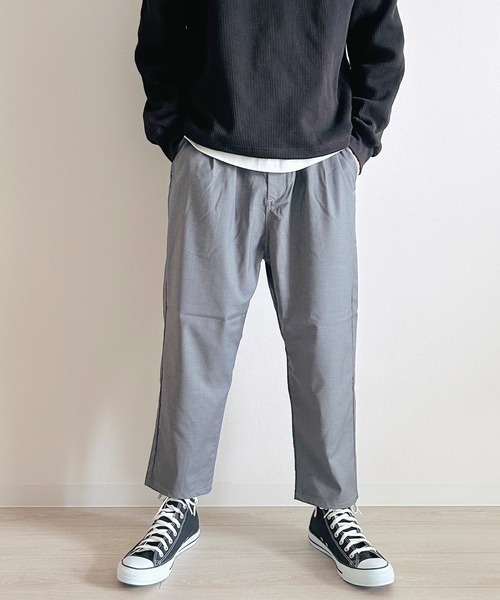 セール】スラックス シェフパンツ アンクル丈 メンズ シワになりにくい