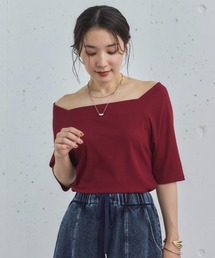 オフショル5分袖カットソー