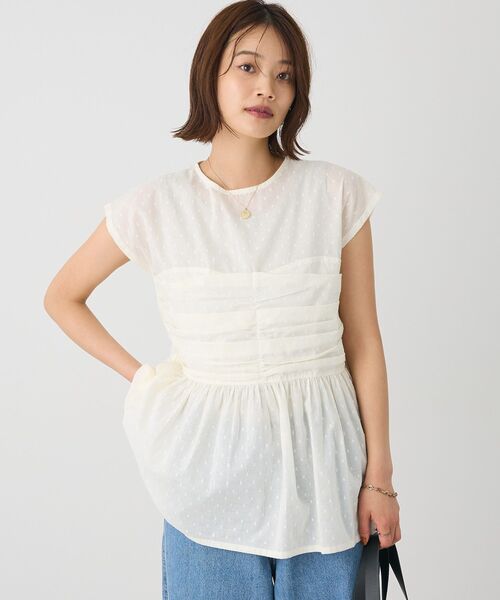CRAFT STANDARD BOUTIQUE(クラフトスタンダードブティック)の「ドット刺繍ブラウス(シャツ/ブラウス・レディース・グリーン/アイボリー/ブラック・FREE)」の7枚目の写真