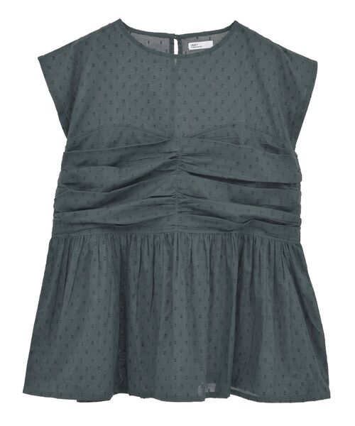 【期間限定値下げ中】ハンドメイド ブラウス お値下げしました】黒地×白小花柄プリント 小さいショールカラー