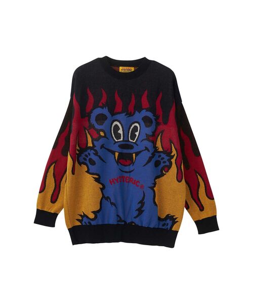 HYSTERIC GLAMOUR FIRE BEAR柄ジャカード セーター FIRE BEARジャカード セーター（ニット/セーター）｜HYSTERIC