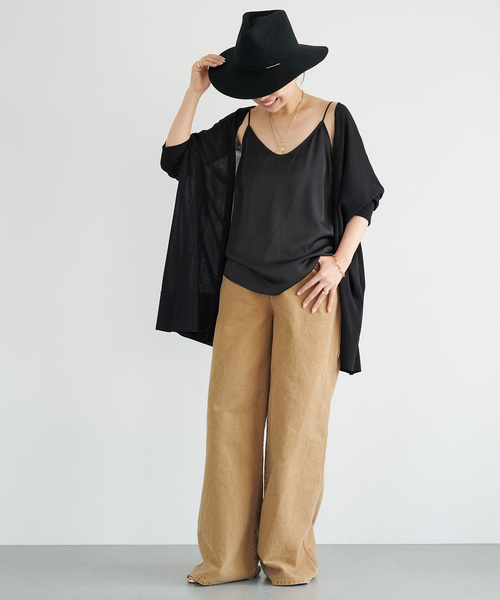 Deuxieme Classe（ドゥーズィエムクラス）の「*追加 SILK SATIN キャミソール（シャツ/ブラウス・レディース・ブラウン/ブラック・FREE）」の8枚目の写真