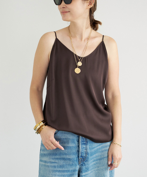 Deuxieme Classe（ドゥーズィエムクラス）の「*追加 SILK SATIN キャミソール（シャツ/ブラウス・レディース・ブラウン/ブラック・FREE）」の10枚目の写真