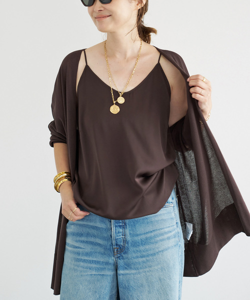 Deuxieme Classe（ドゥーズィエムクラス）の「*追加 SILK SATIN キャミソール（シャツ/ブラウス・レディース・ブラウン/ブラック・FREE）」の11枚目の写真