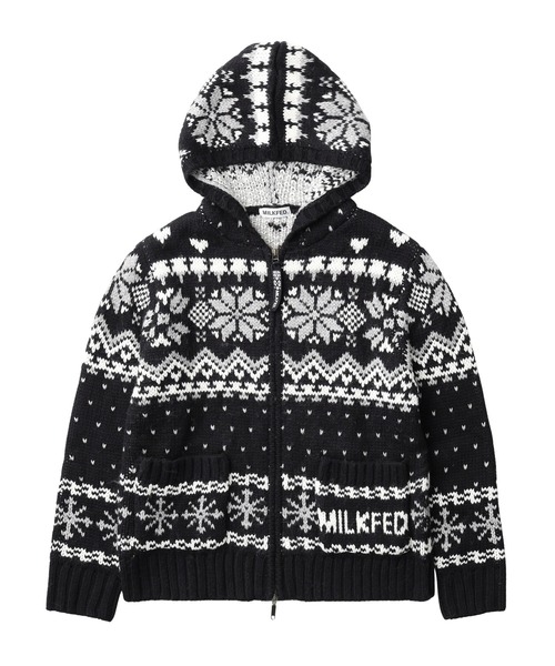 MILKFED.（ミルクフェド）の「SNOW PATTERN COWICHAN KNIT JACKET（その他アウター・レディース・ブラウン/オフホワイト/ブラック・ONE SIZE）」の21枚目の写真