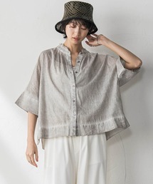 タイダイバンドカラーシャツ≪手洗い可能≫